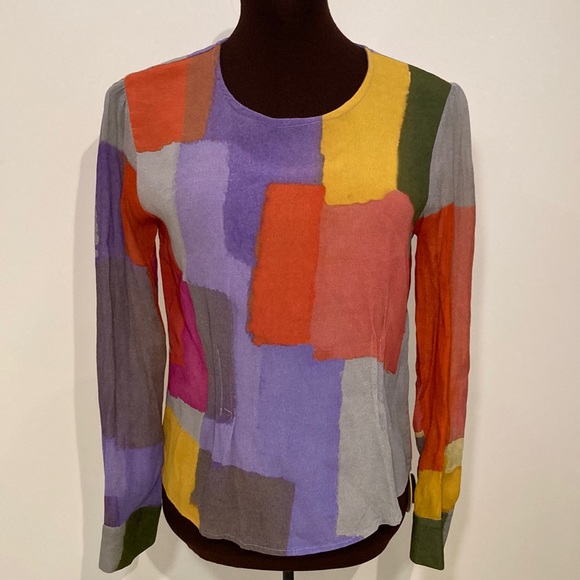 Anthropologie Tops - Conditions apply anthro blouse watercolor xsmall